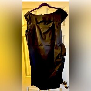 Lane Bryant Retro Cocktail dress size 18 black stretch peekaboo neckline